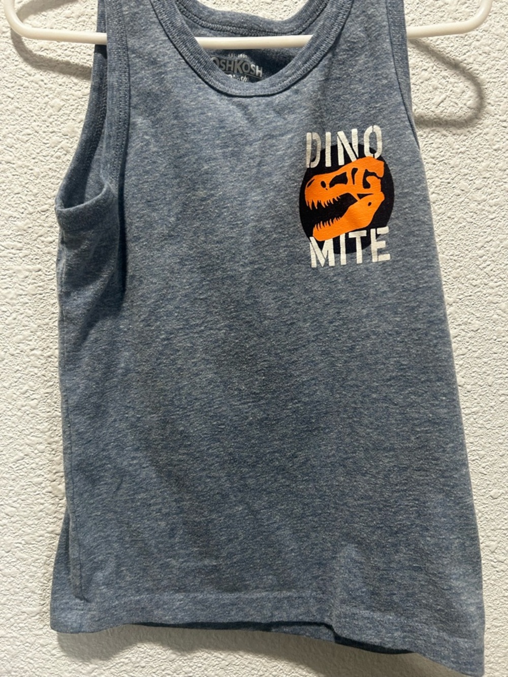 BOGO free- OshKosh Blue Tank with Orange Dino Graphic